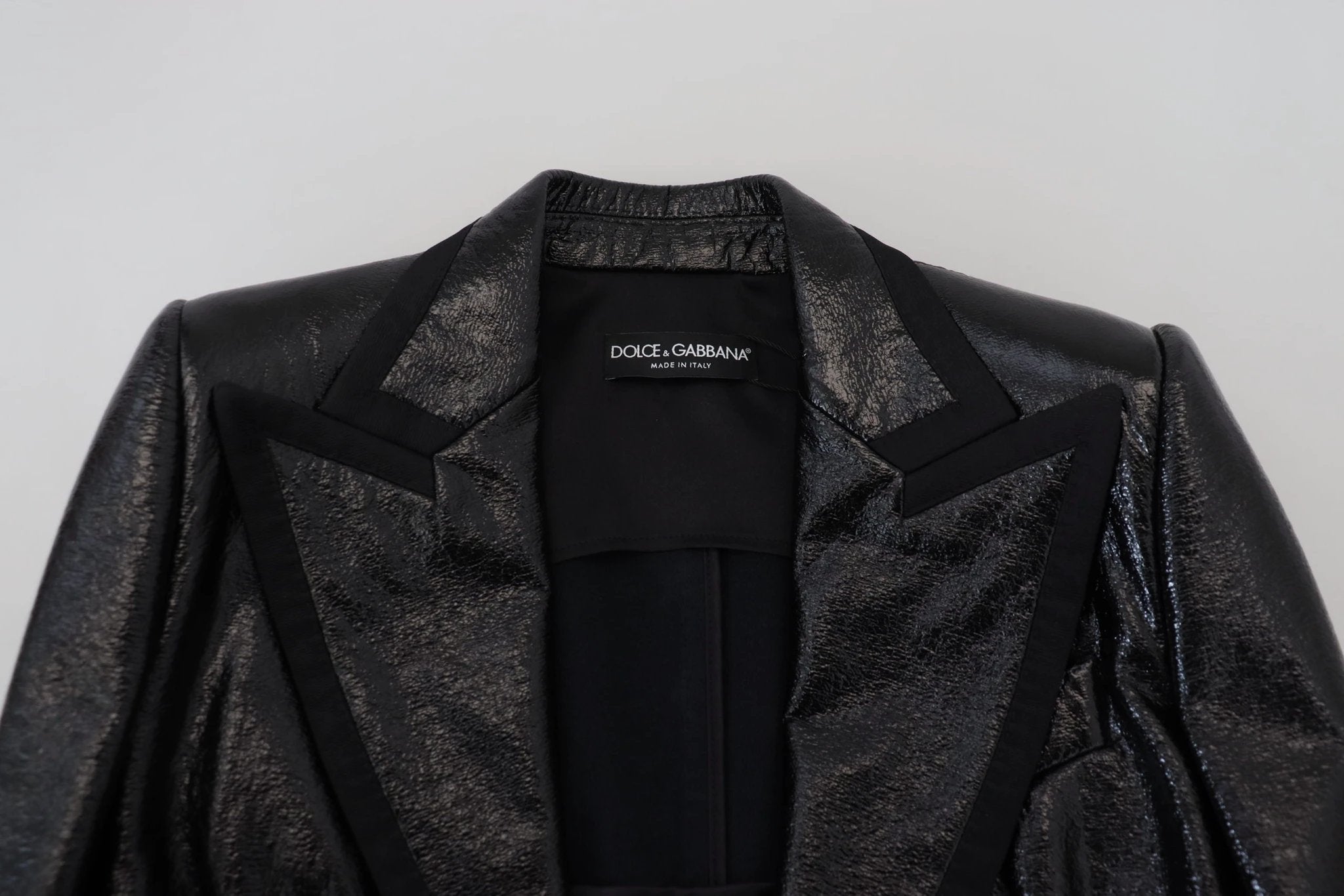 Dolce & Gabbana Black Long Sleeves Crop Blazer Cotton Jacket by Dolce & Gabbana