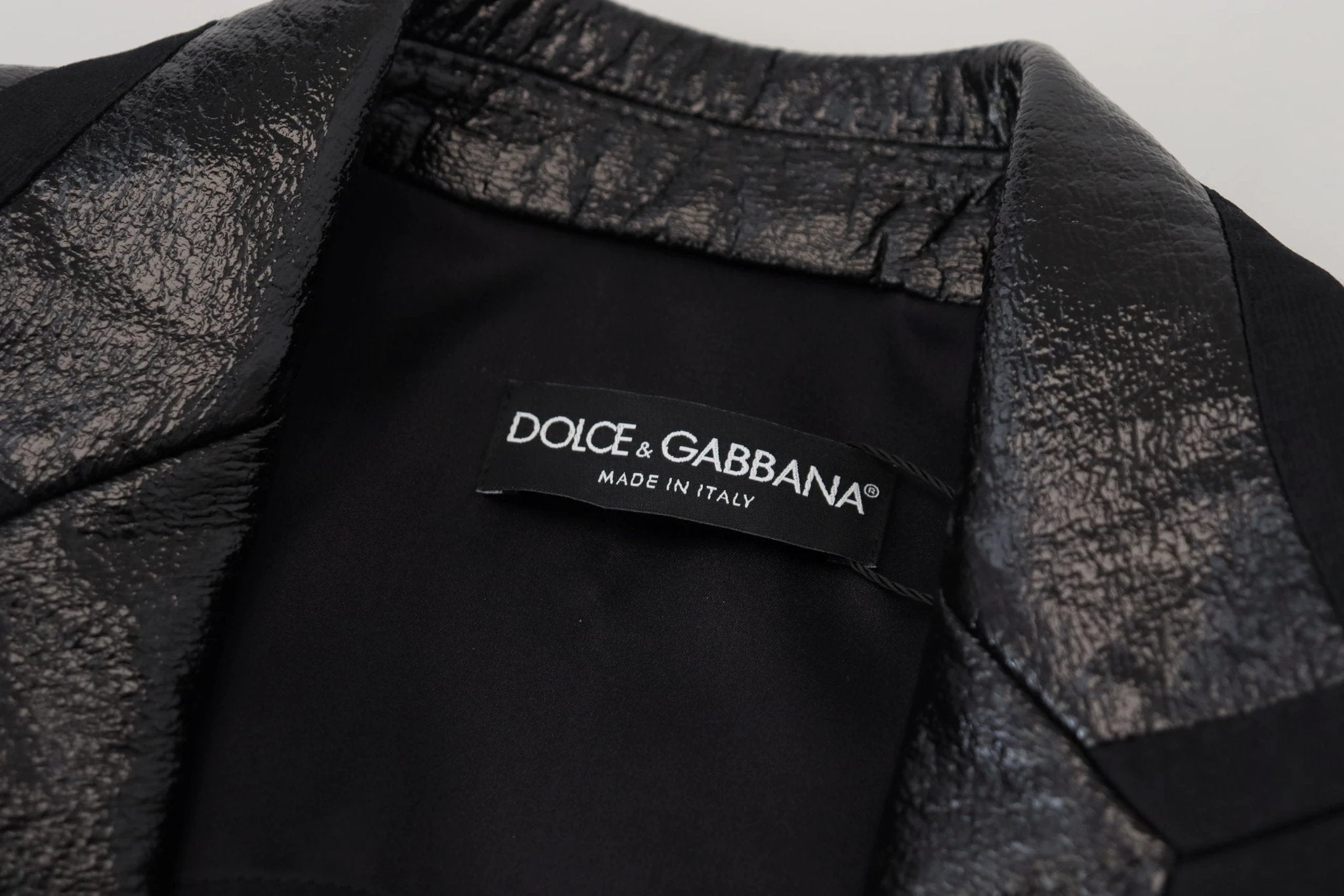 Dolce & Gabbana Black Long Sleeves Crop Blazer Cotton Jacket by Dolce & Gabbana