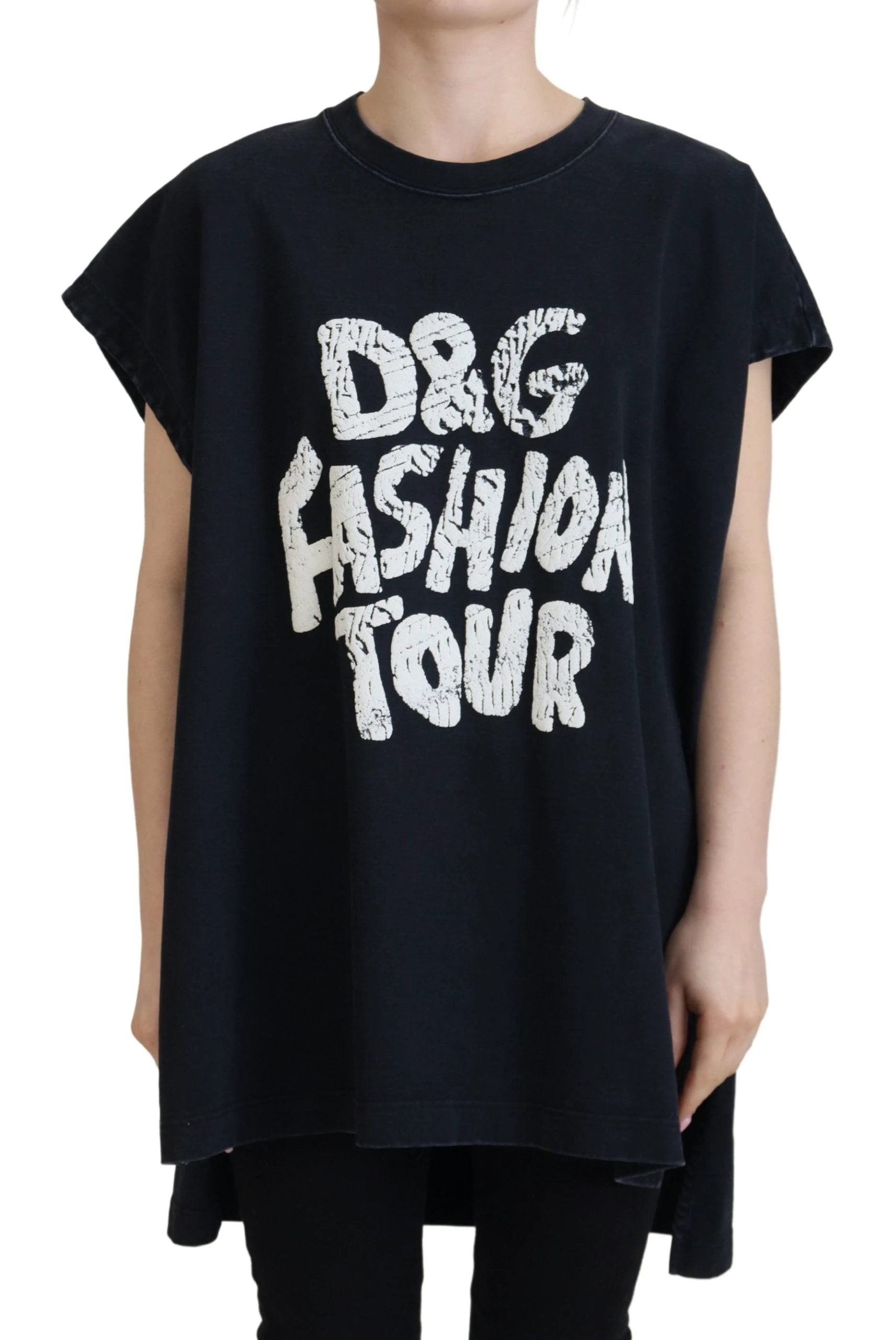 T-shirt Dolce &amp; Gabbana noir D&amp;G Fashion à col rond en coton