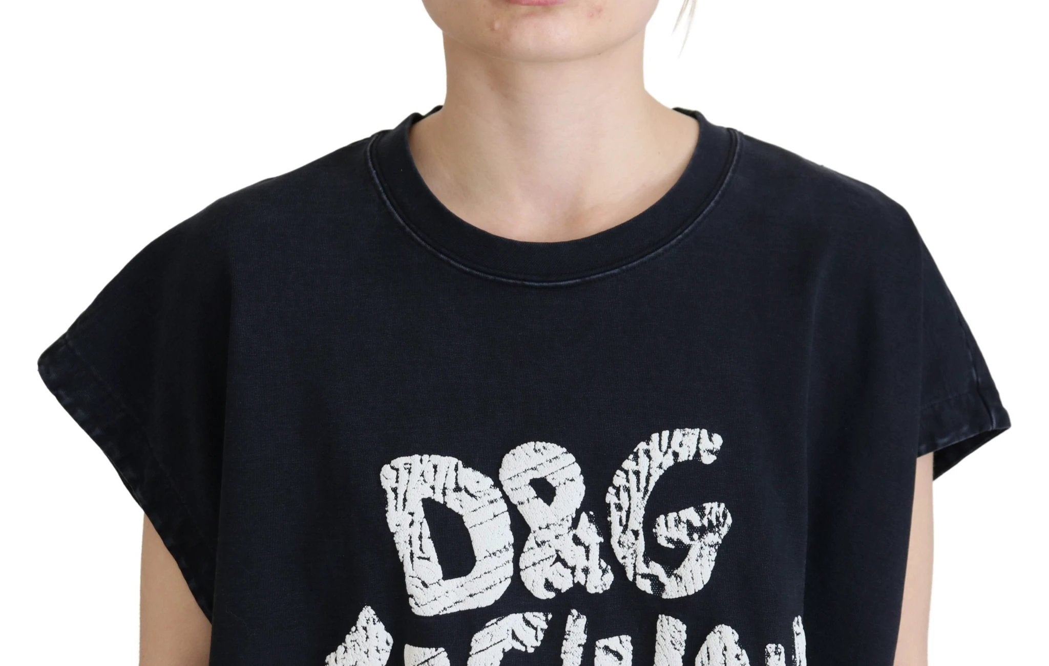T-shirt Dolce &amp; Gabbana noir D&amp;G Fashion à col rond en coton