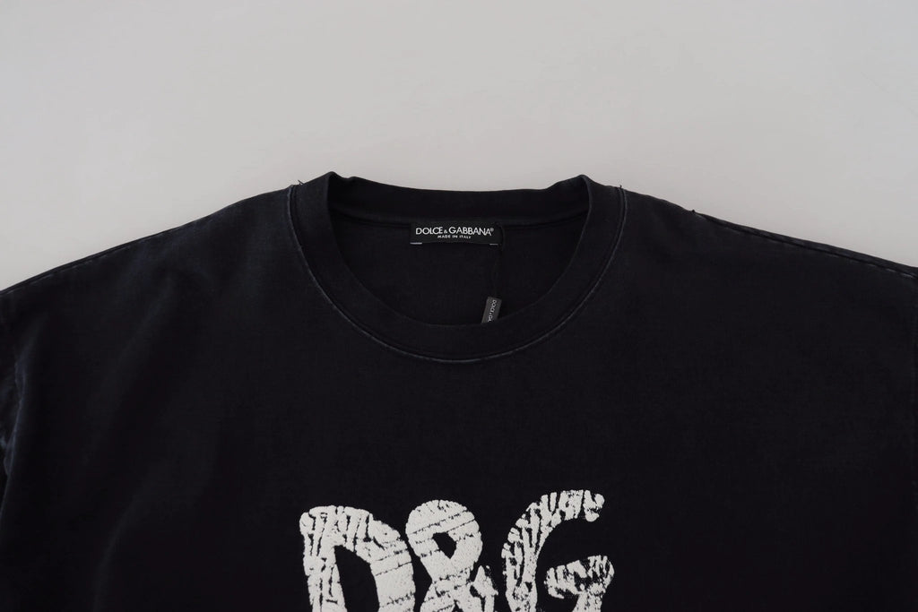 T-shirt Dolce &amp; Gabbana noir D&amp;G Fashion à col rond en coton