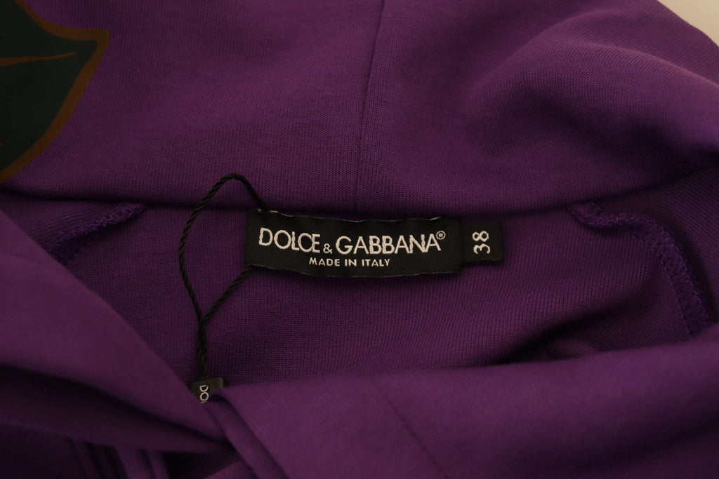 Dolce & Gabbana Purple Floral Print Pullover Cotton Sweater by Dolce & Gabbana