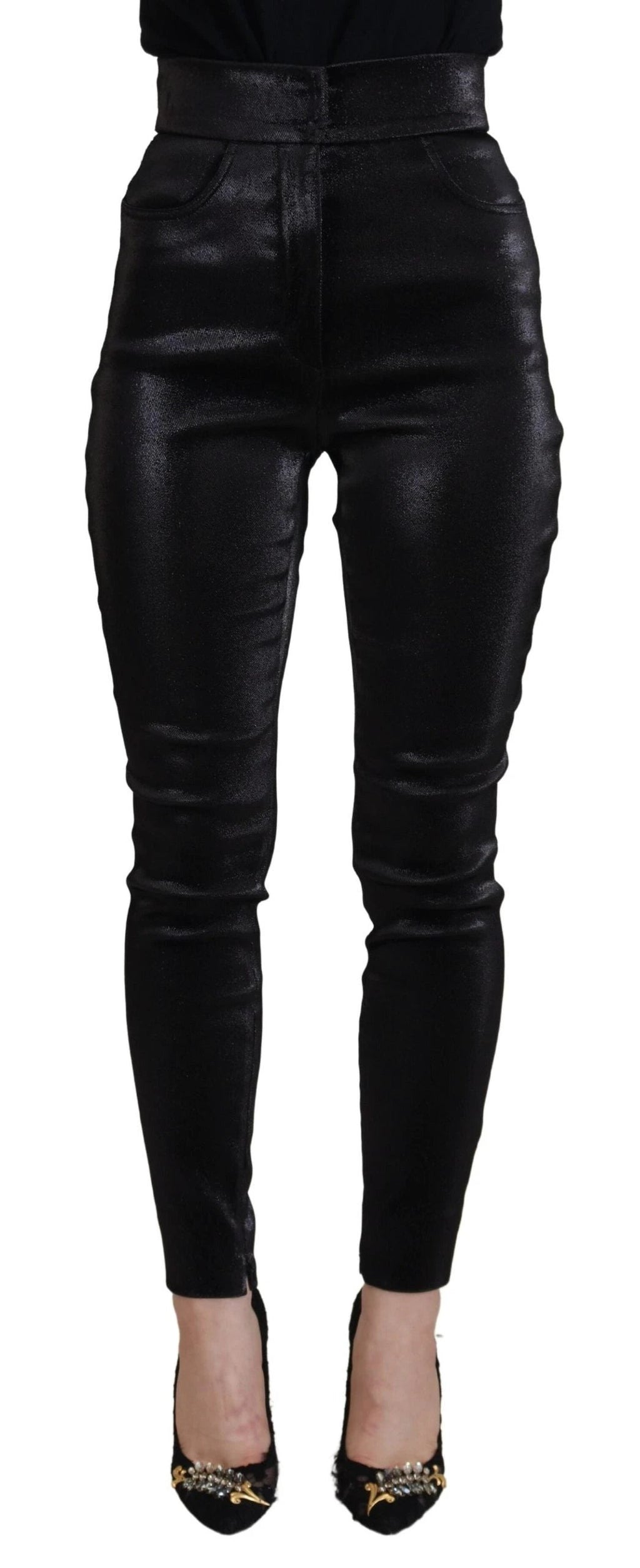 Dolce & Gabbana Black Washed Cotton Skinny Denim Jeans by Dolce & Gabbana