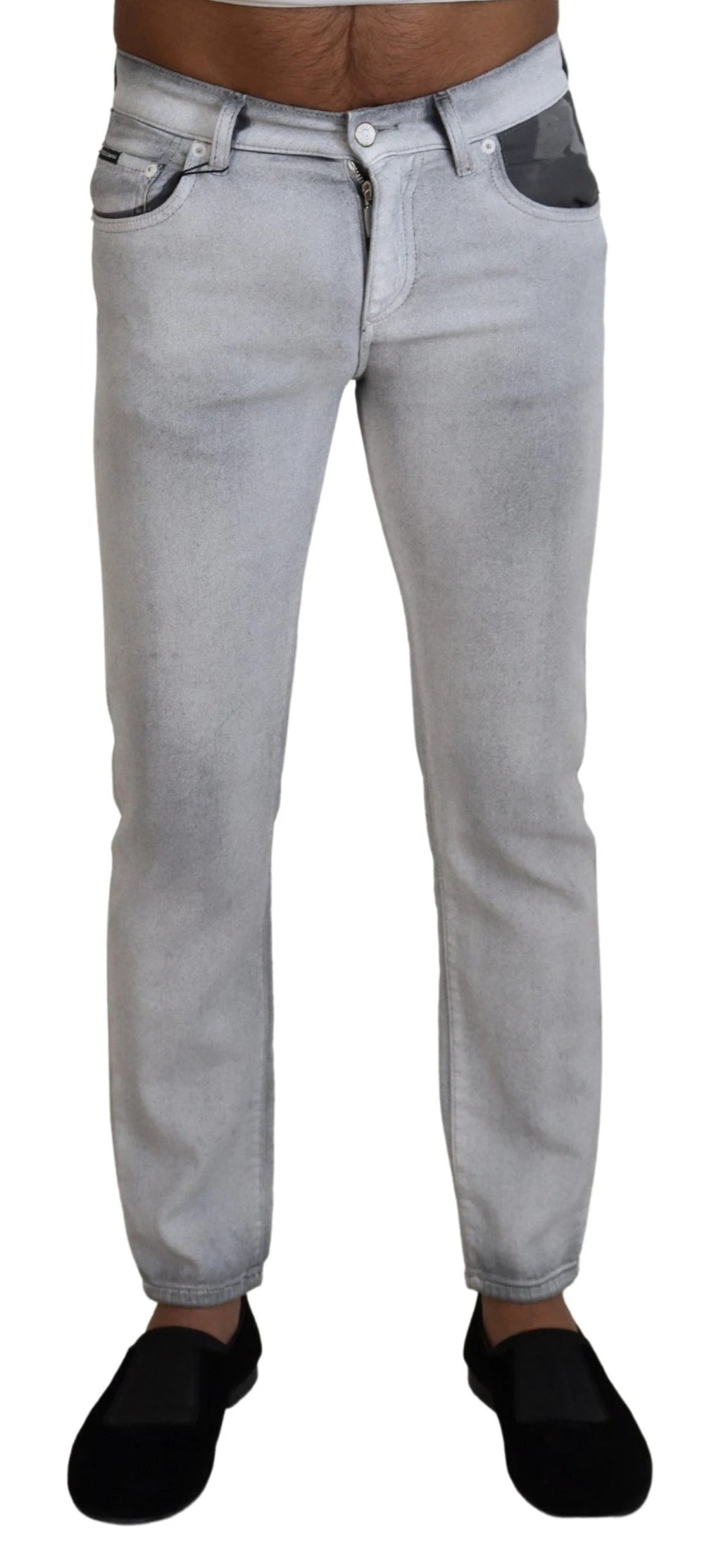 Dolce & Gabbana Gray Washed Skinny Men Denim Jeans by Dolce & Gabbana