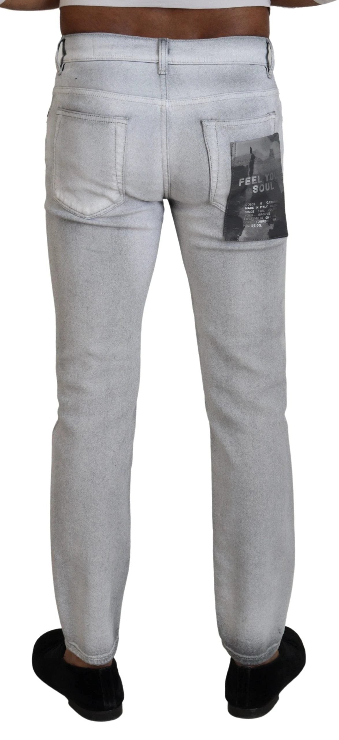 Dolce & Gabbana Gray Washed Skinny Men Denim Jeans by Dolce & Gabbana