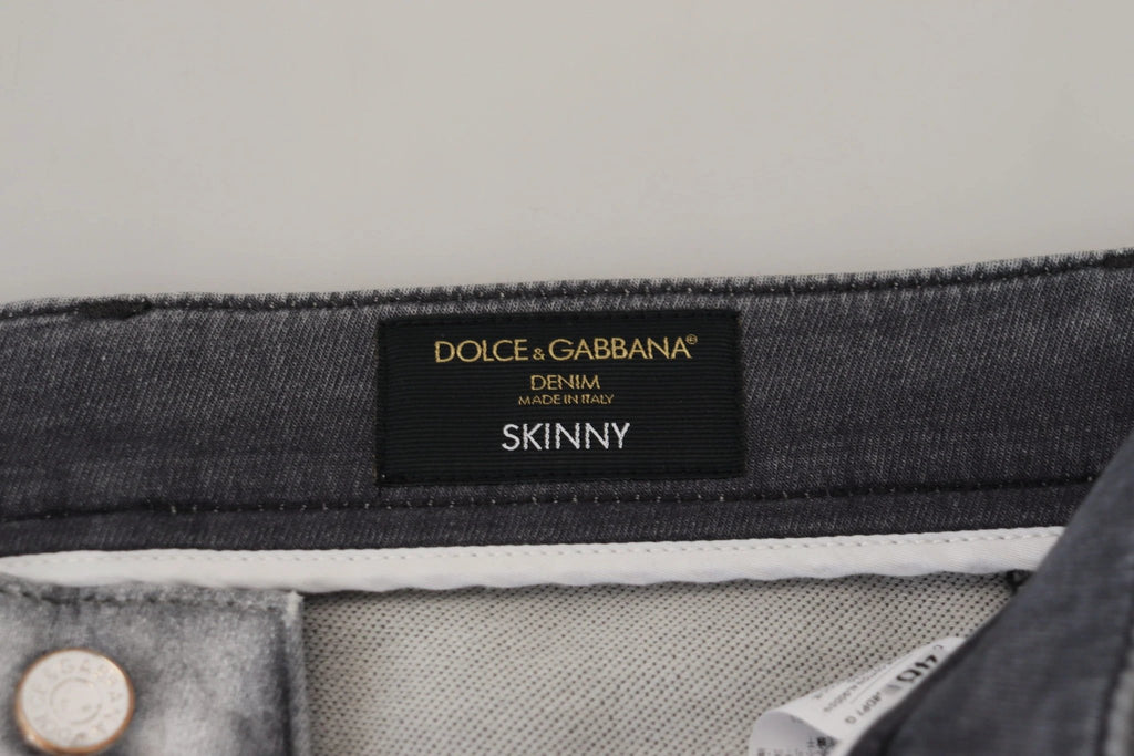 Dolce & Gabbana Gray Washed Skinny Men Denim Jeans by Dolce & Gabbana