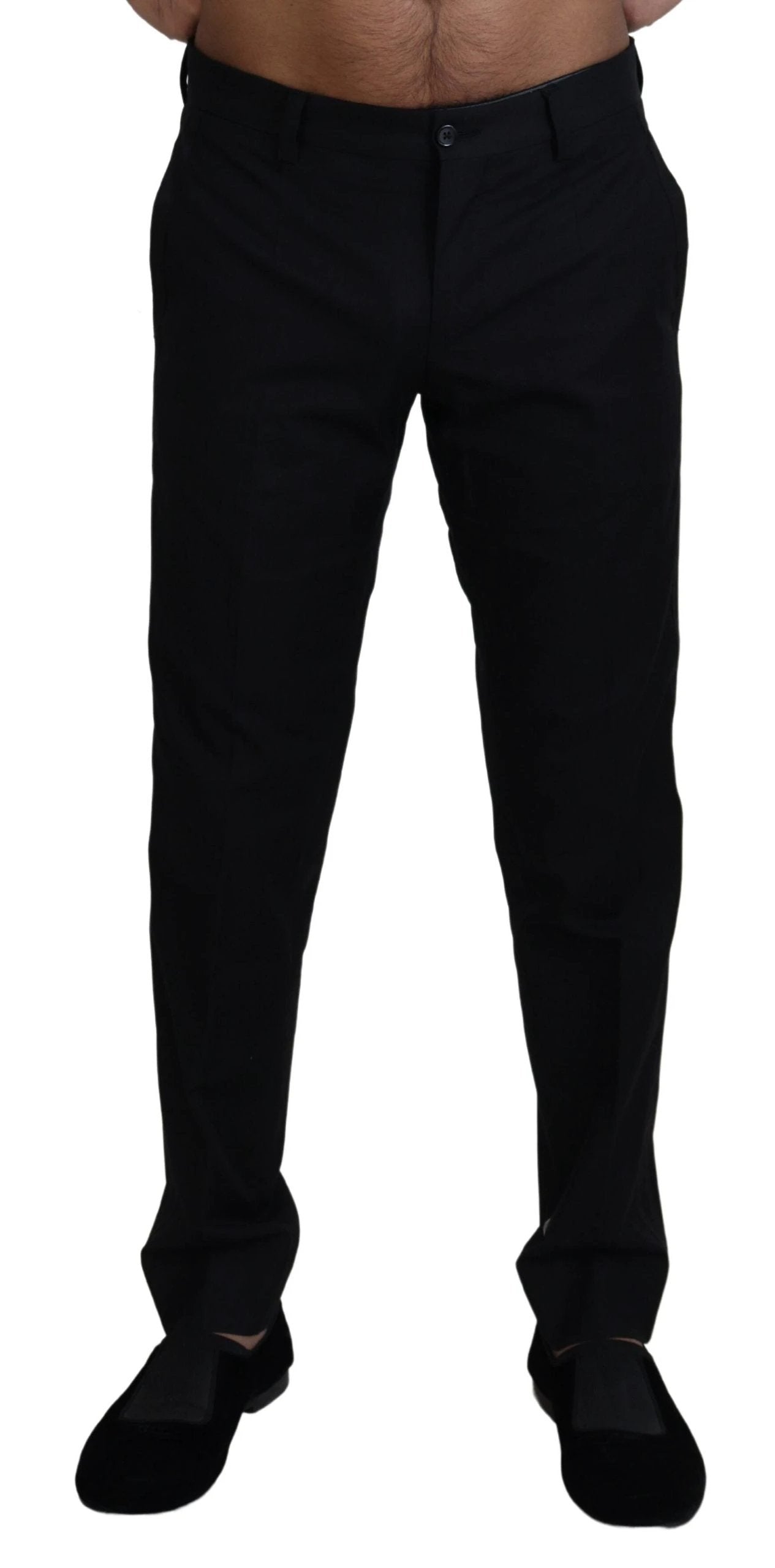Dolce & Gabbana Black Chino Formal Cotton Pants by Dolce & Gabbana