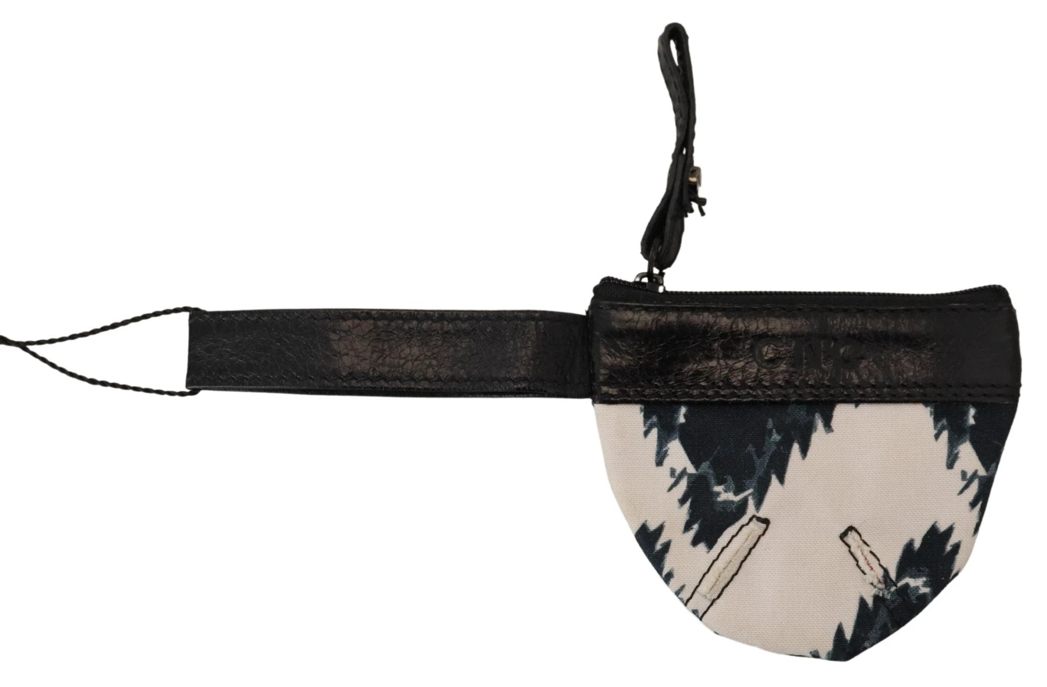 Costume National White Genuine Leather Coin Purse Strap Wallet by Costume National