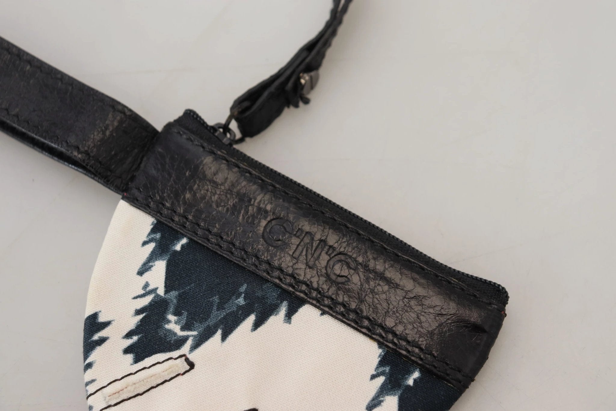 Costume National White Genuine Leather Coin Purse Strap Wallet by Costume National