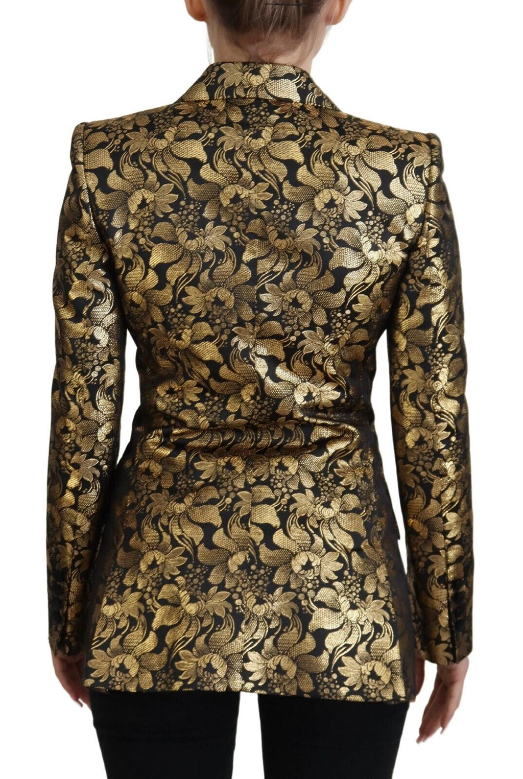 Dolce & Gabbana Black Gold Jacquard Coat Blazer Jacket by Dolce & Gabbana