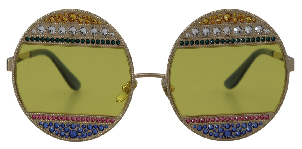 Dolce & Gabbana Gold Oval Metal Crystals Shades DG2209B Sunglasses by Dolce & Gabbana