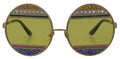 Dolce & Gabbana Gold Oval Metal Crystals Shades DG2209B Sunglasses by Dolce & Gabbana