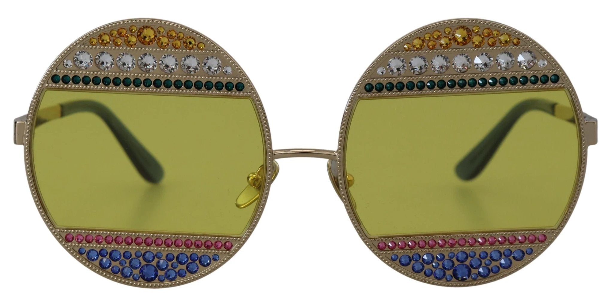 Dolce & Gabbana Gold Oval Metal Crystals Shades DG2209B Sunglasses by Dolce & Gabbana