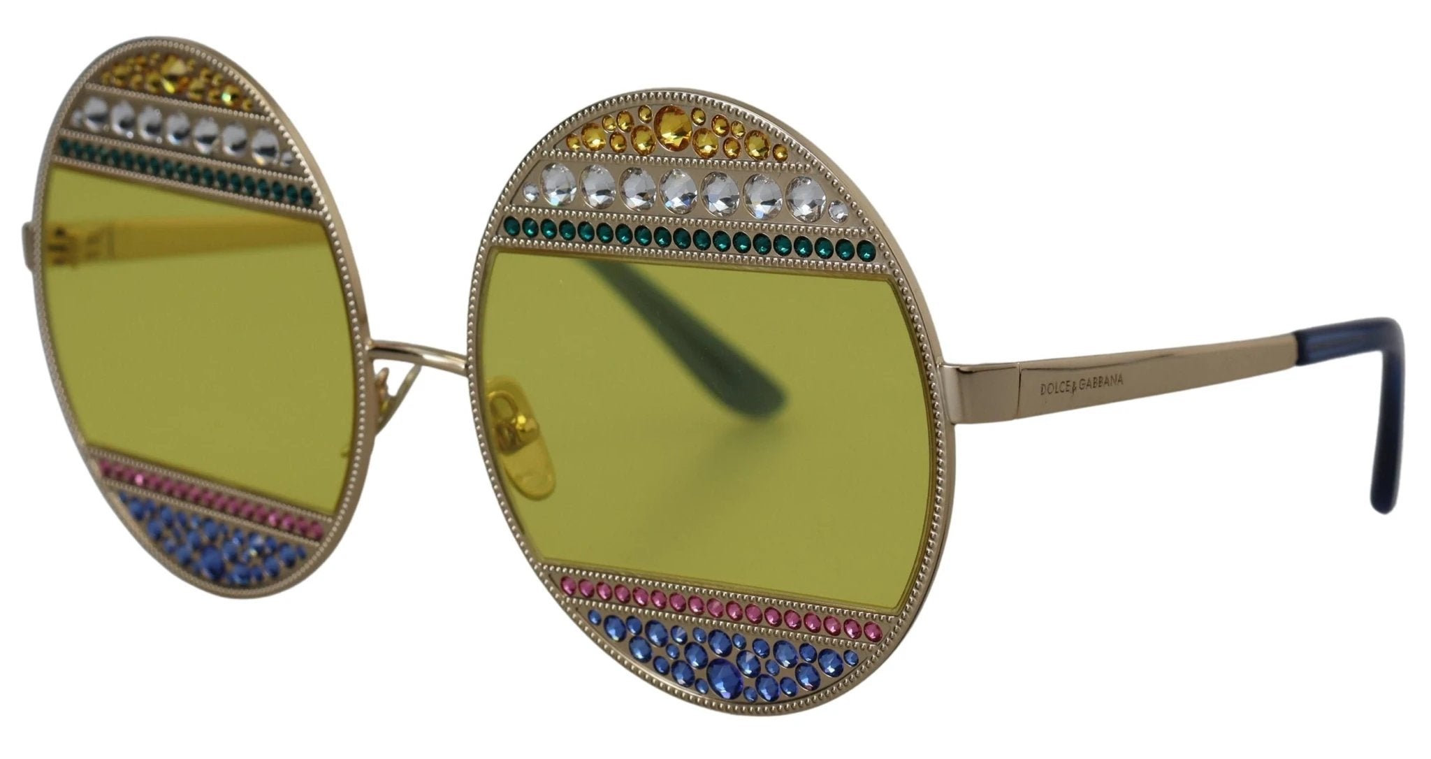 Dolce & Gabbana Gold Oval Metal Crystals Shades DG2209B Sunglasses by Dolce & Gabbana