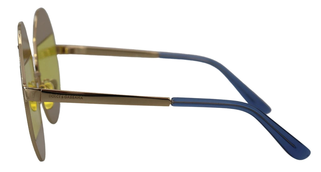 Dolce & Gabbana Gold Oval Metal Crystals Shades DG2209B Sunglasses by Dolce & Gabbana