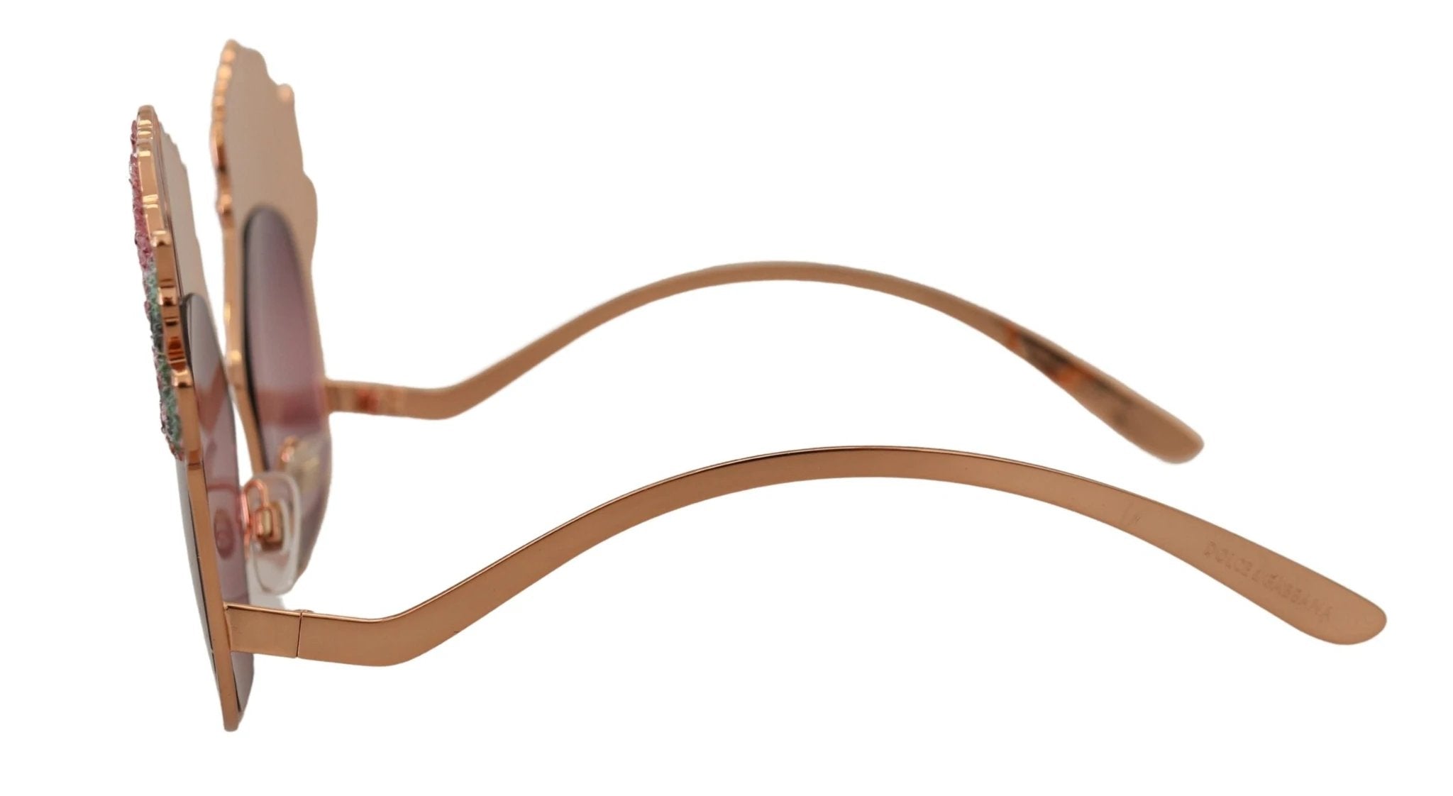 Dolce & Gabbana Pink Gold Rose Sequin Embroidery DG2202 Sunglasses by Dolce & Gabbana