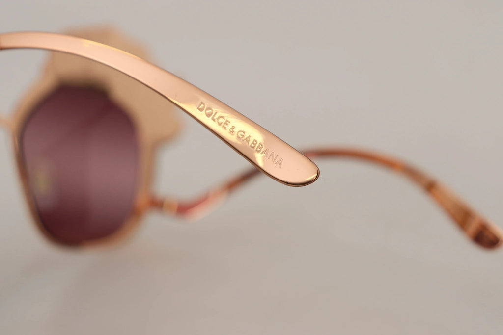 Dolce & Gabbana Pink Gold Rose Sequin Embroidery DG2202 Sunglasses by Dolce & Gabbana