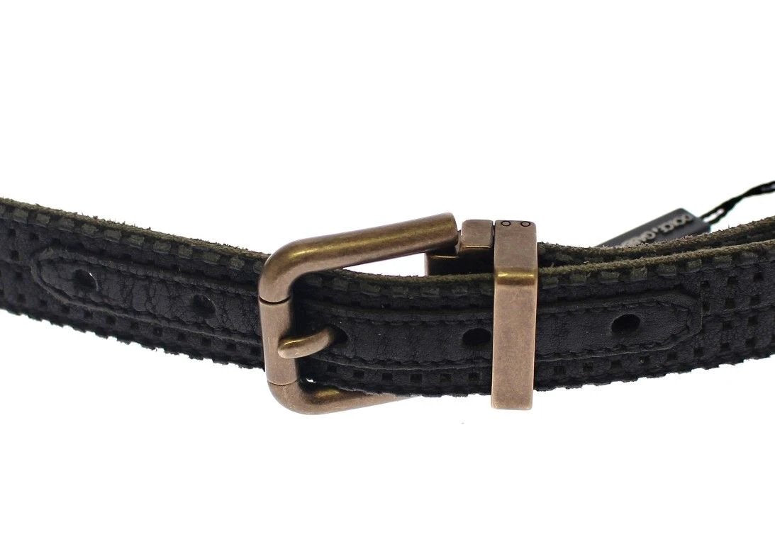 Dolce & Gabbana Blue Leather Logo Belt by Dolce & Gabbana