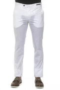 Men’s White Slim Fit Trousers – PT Torino Cotton Stretch Tailored Pants
