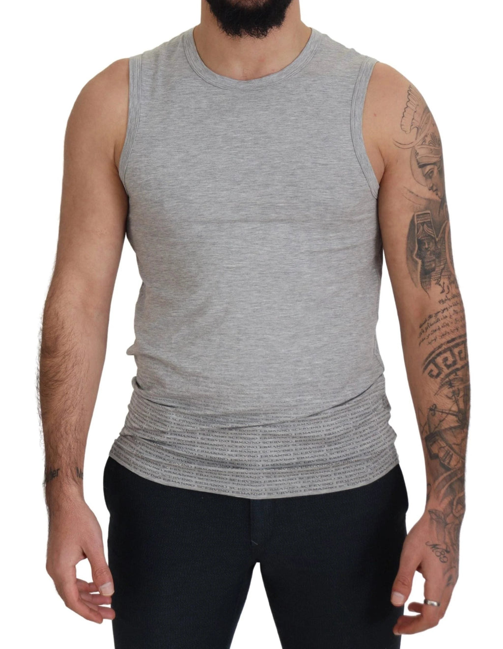 Ermanno Scervino Grey Sleeveless Men Pullover T-shirt by Ermanno Scervino