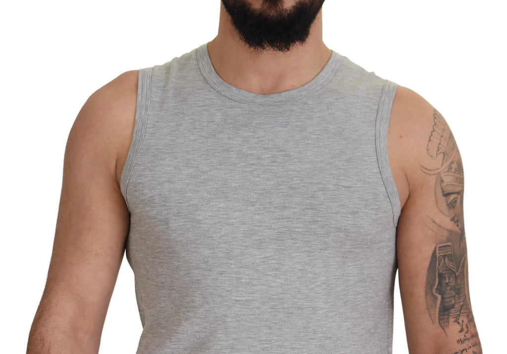 Ermanno Scervino Grey Sleeveless Men Pullover T-shirt by Ermanno Scervino