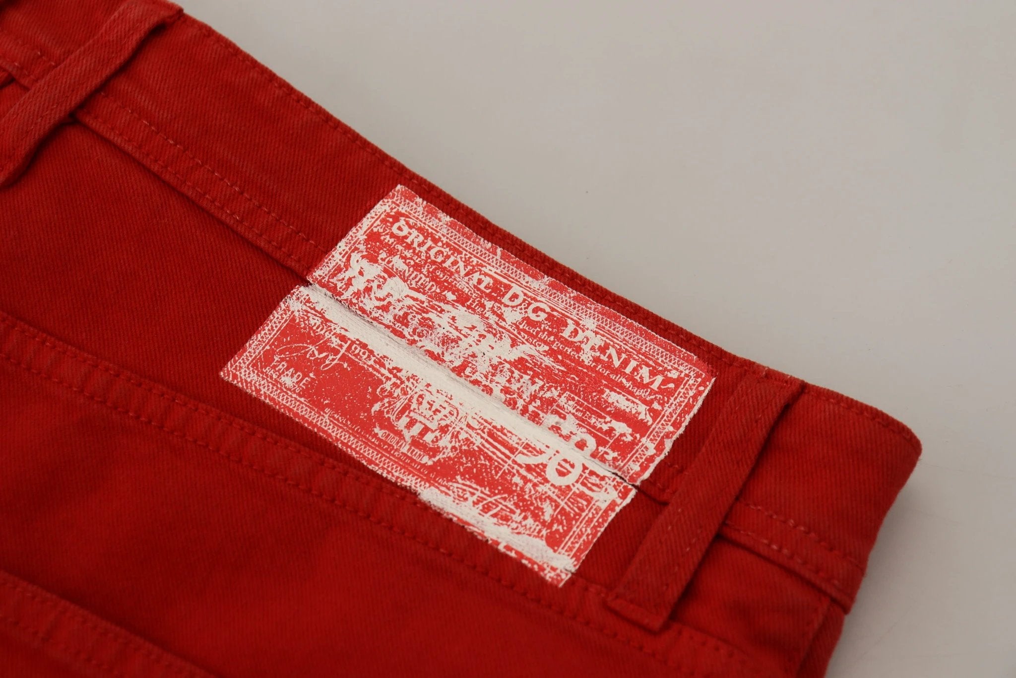 Dolce & Gabbana Red Cotton Straight Fit Men Denim Jeans by Dolce & Gabbana