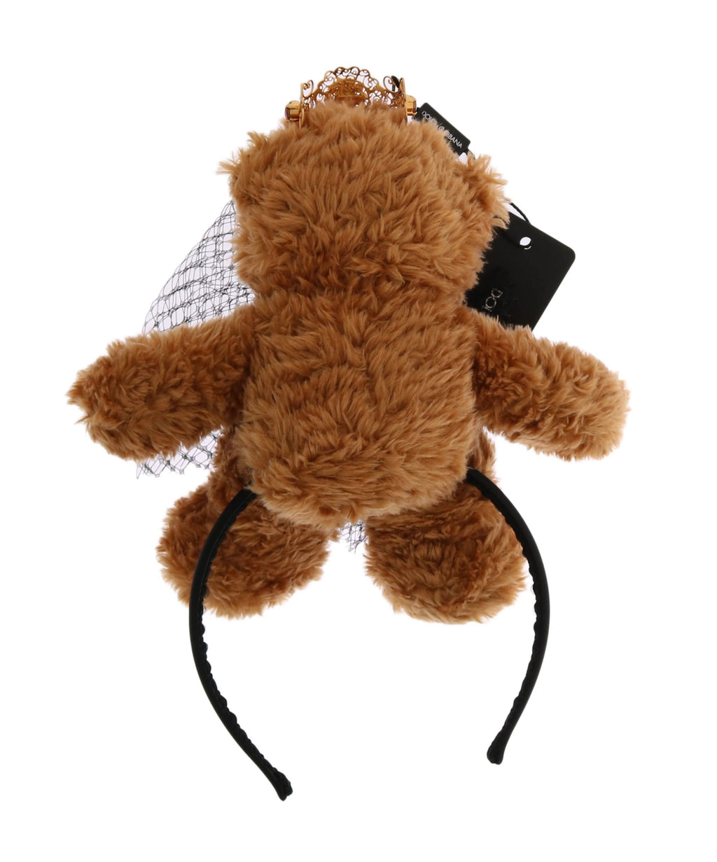 Dolce & Gabbana Teddy Bear Gold Crystal Crown Tiara Diadem Hair Band by Dolce & Gabbana