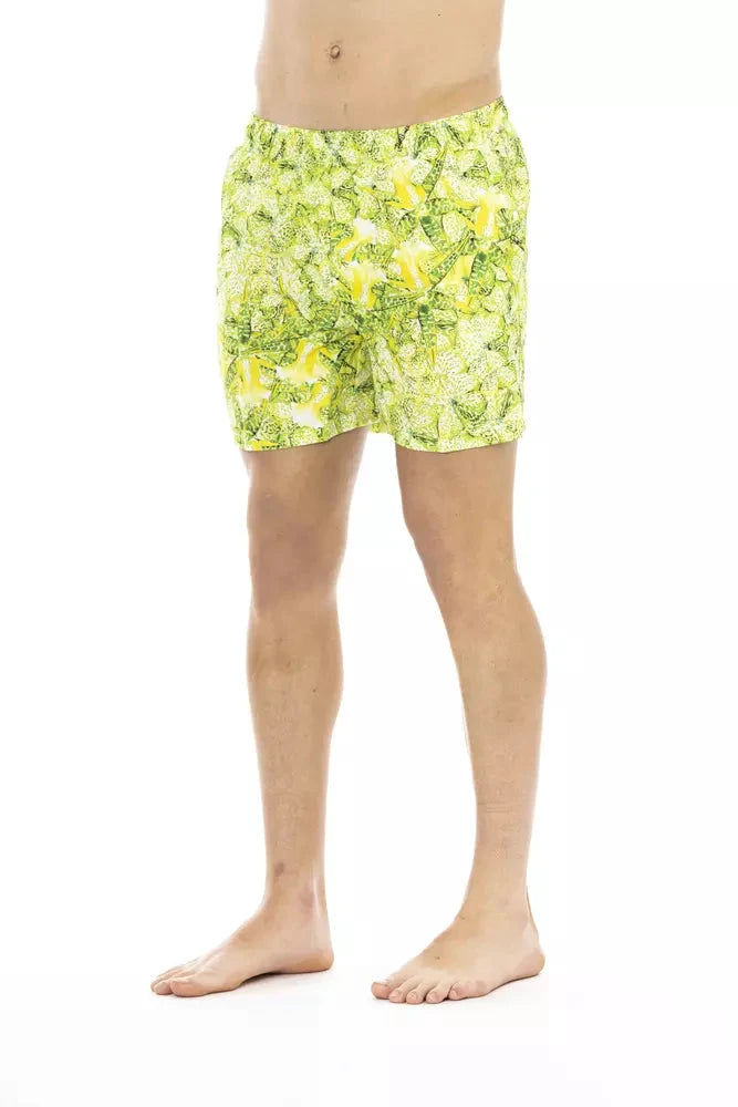 Just Cavalli Green Polyester Men Swim Short by Just Cavalli