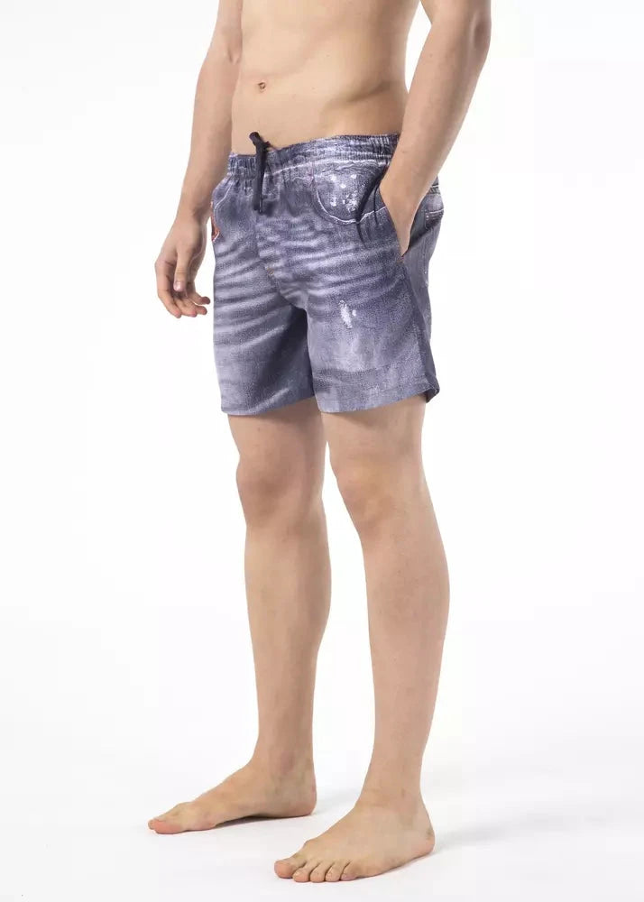 Just Cavalli Blue Polyester Men Swimwear Short by Just Cavalli
