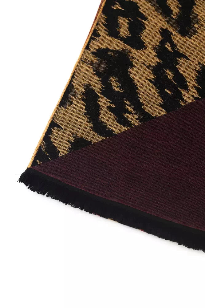 Cavalli Class Brown Wool Men Scarf by Cavalli Class