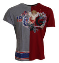 Dolce & Gabbana Red Gray Two Model DG Angel Crewneck T-shirt by Dolce & Gabbana