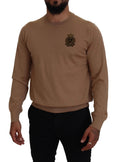 Dolce & Gabbana Beige Cashmere Crown Logo Pullover Sweater by Dolce & Gabbana