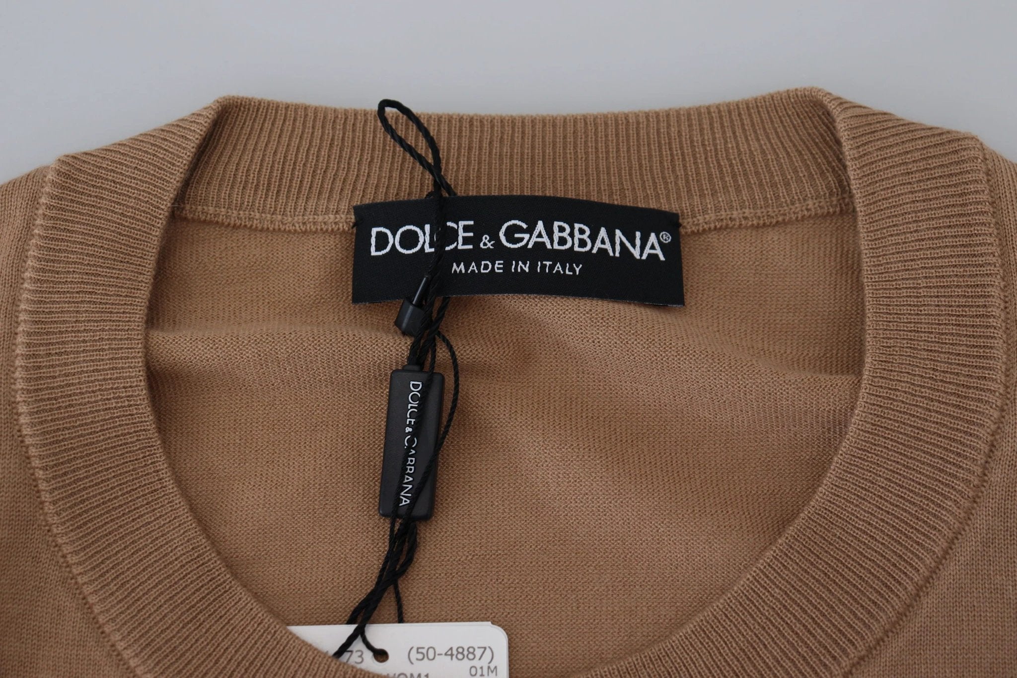 Dolce & Gabbana Beige Cashmere Crown Logo Pullover Sweater by Dolce & Gabbana