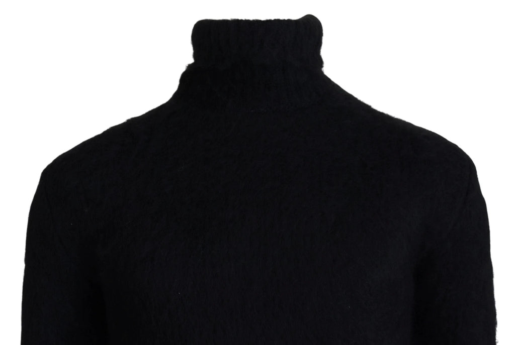 Dolce & Gabbana Black Gold Turtleneck Mohair Pullover Mens Sweater by Dolce & Gabbana