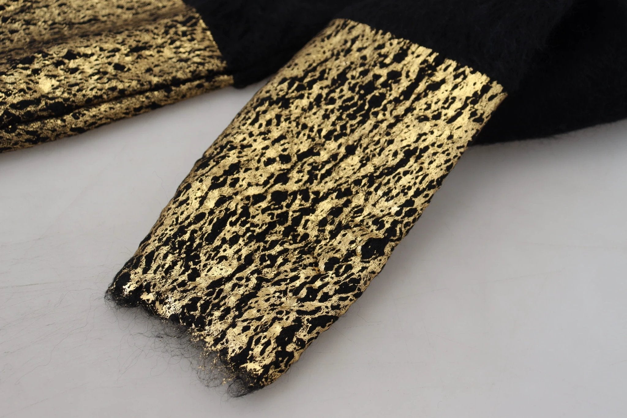 Dolce & Gabbana Black Gold Turtleneck Mohair Pullover Mens Sweater by Dolce & Gabbana