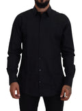Dolce & Gabbana Black Gold Cotton Slim Fit Dress Mens Shirt by Dolce & Gabbana