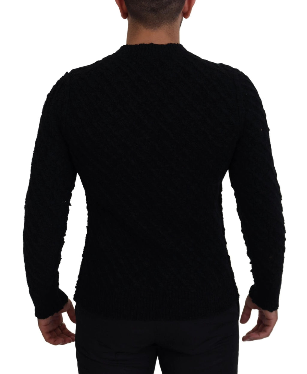 Dolce & Gabbana Black Wool V-neck Knitted Pullover Sweater by Dolce & Gabbana