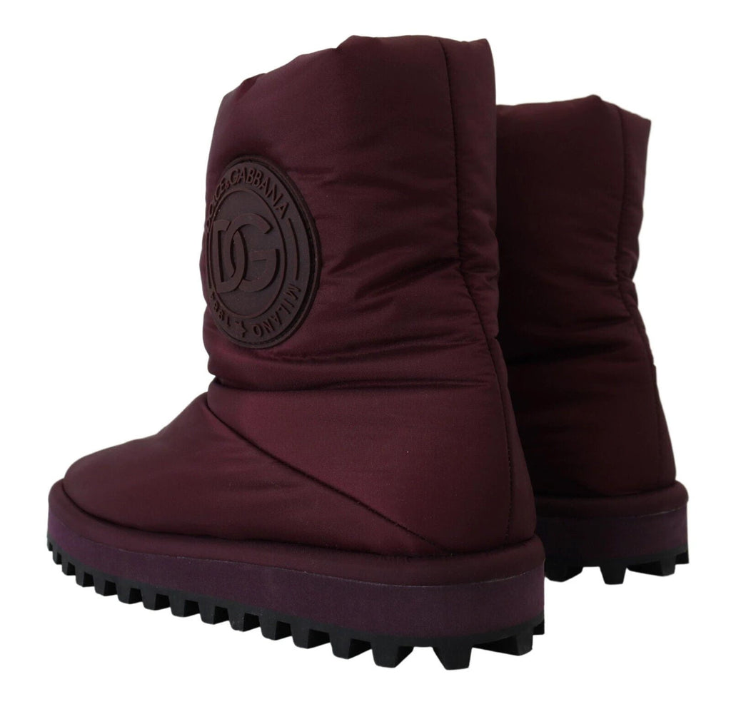 Dolce & Gabbana Bordeaux Nylon Boots Padded Mid Shoes by Dolce & Gabbana
