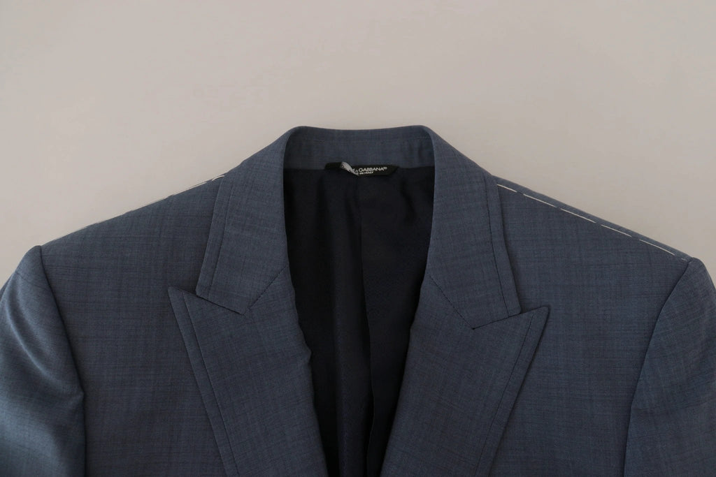Dolce & Gabbana Blue Wool Stretch Slim Fit Jacket Blazer by Dolce & Gabbana