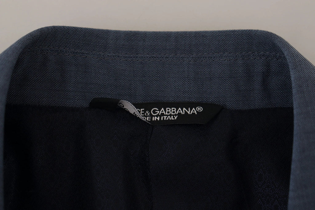 Dolce & Gabbana Blue Wool Stretch Slim Fit Jacket Blazer by Dolce & Gabbana