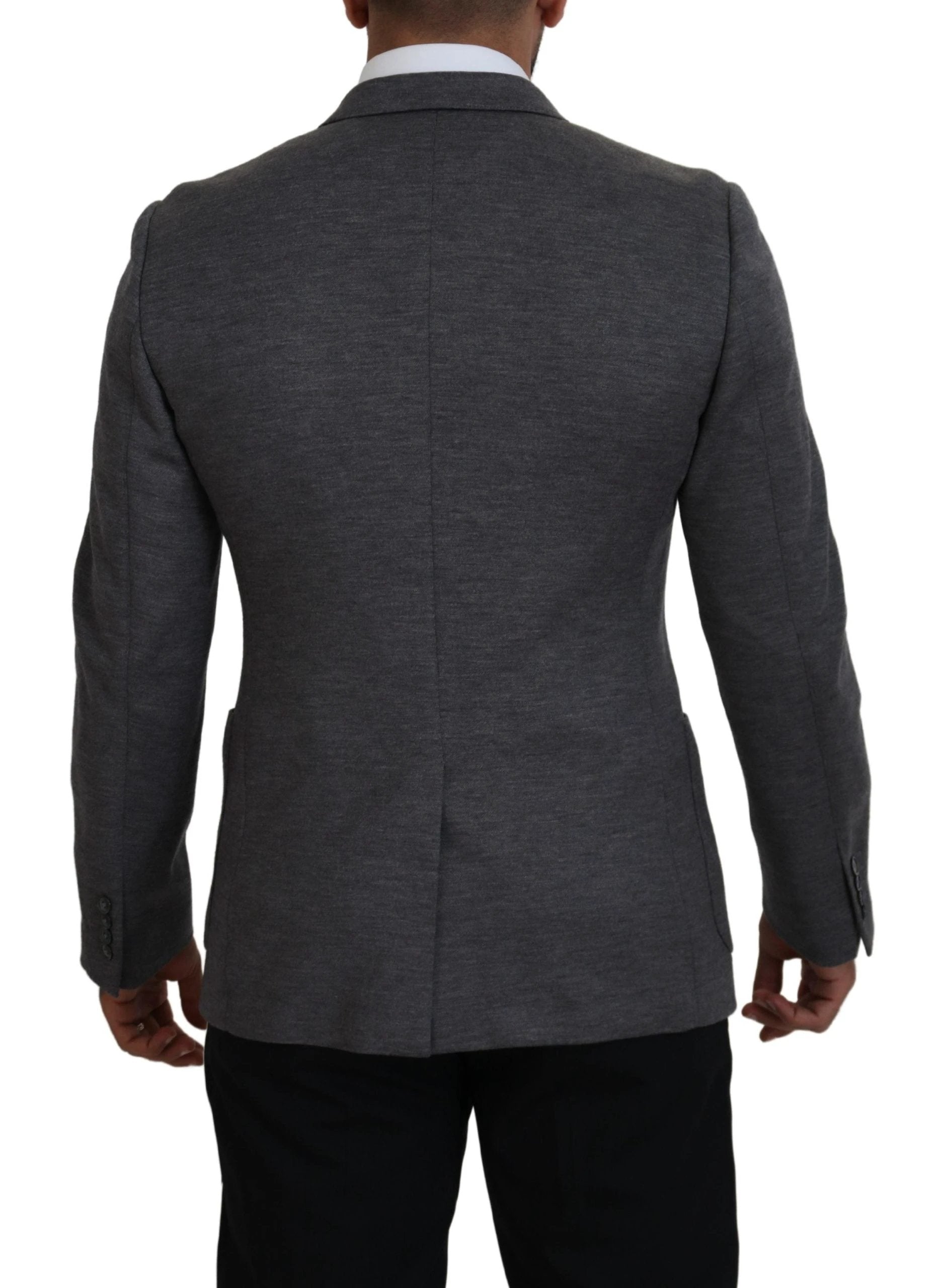Dolce & Gabbana Gray Wool Stretch Slim Fit Jacket Blazer by Dolce & Gabbana