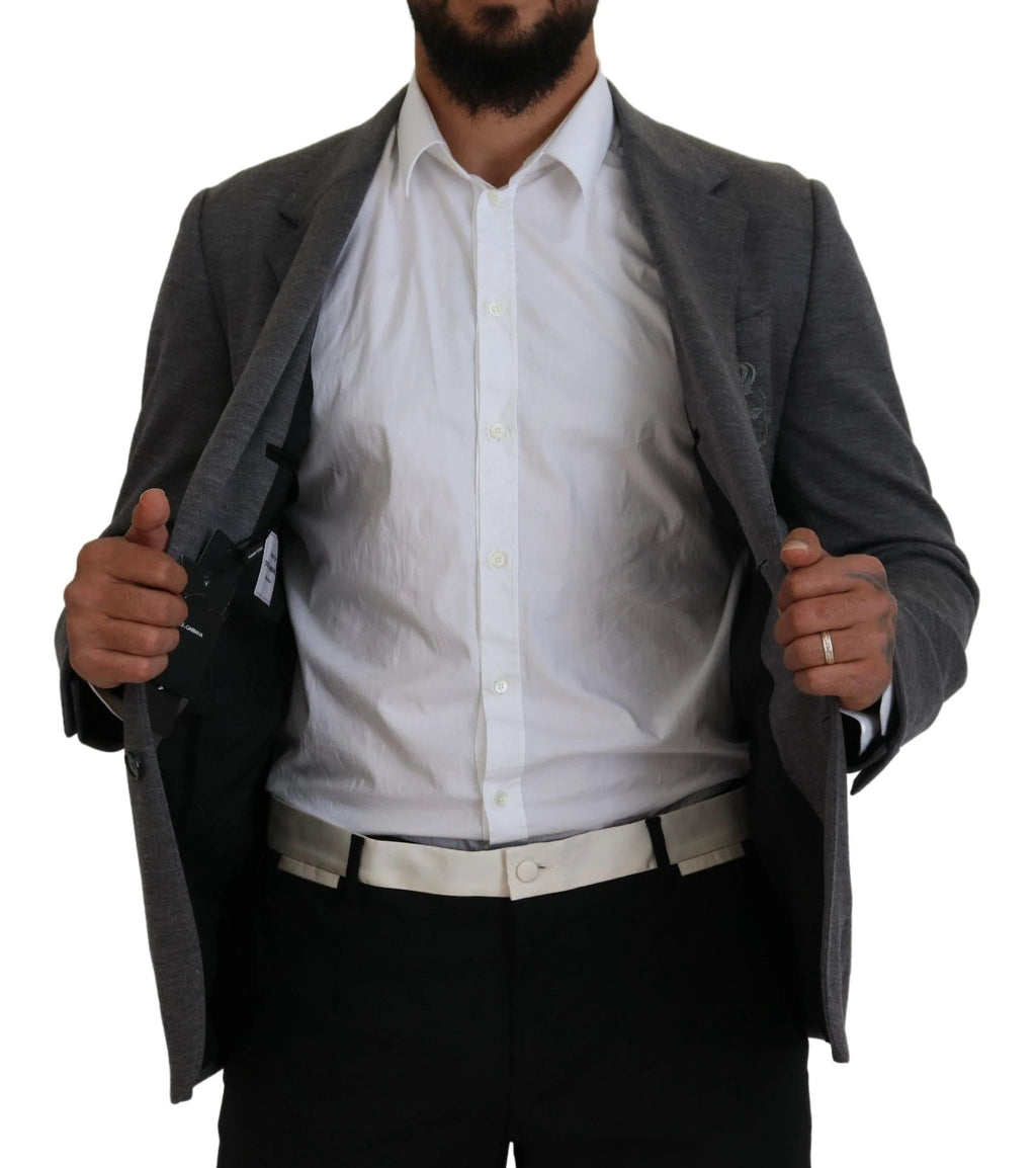 Dolce & Gabbana Gray Wool Stretch Slim Fit Jacket Blazer by Dolce & Gabbana