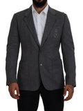 Dolce & Gabbana Gray Wool Stretch Slim Fit Jacket Blazer by Dolce & Gabbana