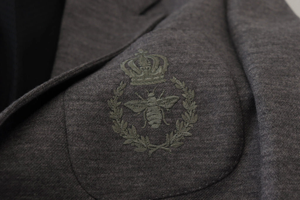 Dolce & Gabbana Gray Wool Stretch Slim Fit Jacket Blazer by Dolce & Gabbana