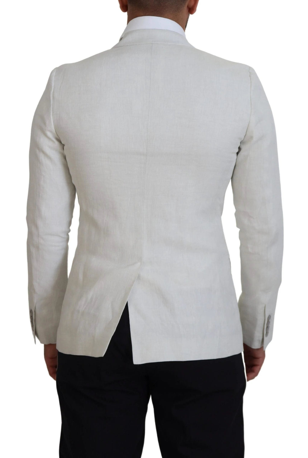 Dolce & Gabbana White Linen Slim Fit Jacket Blazer by Dolce & Gabbana
