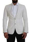 Dolce & Gabbana White Linen Slim Fit Jacket Blazer by Dolce & Gabbana