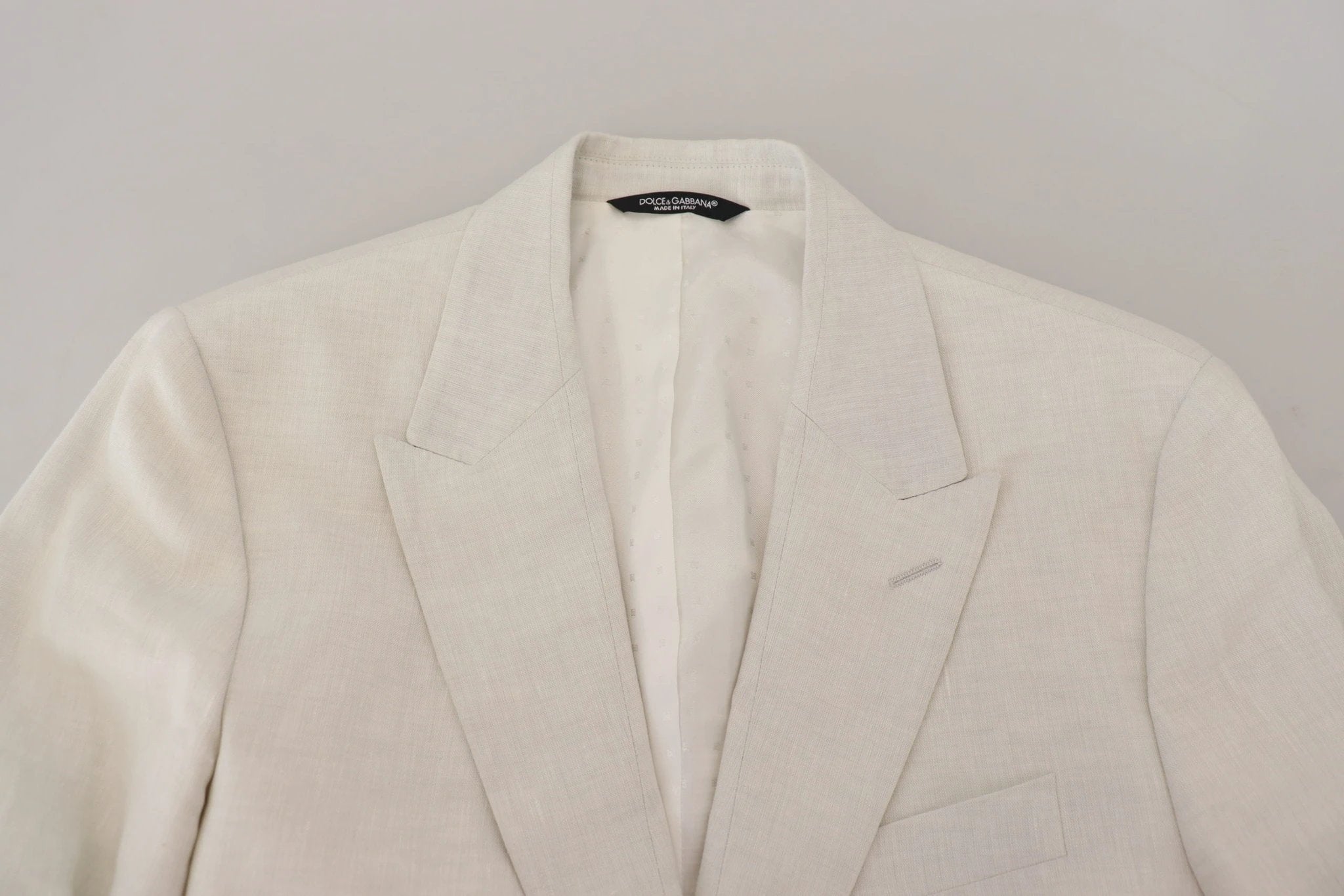 Dolce & Gabbana White Linen Slim Fit Jacket Blazer by Dolce & Gabbana