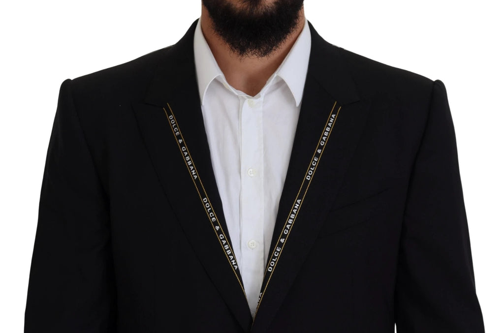 Dolce & Gabbana Black Wool Stretch Slim Fit Jacket Blazer by Dolce & Gabbana