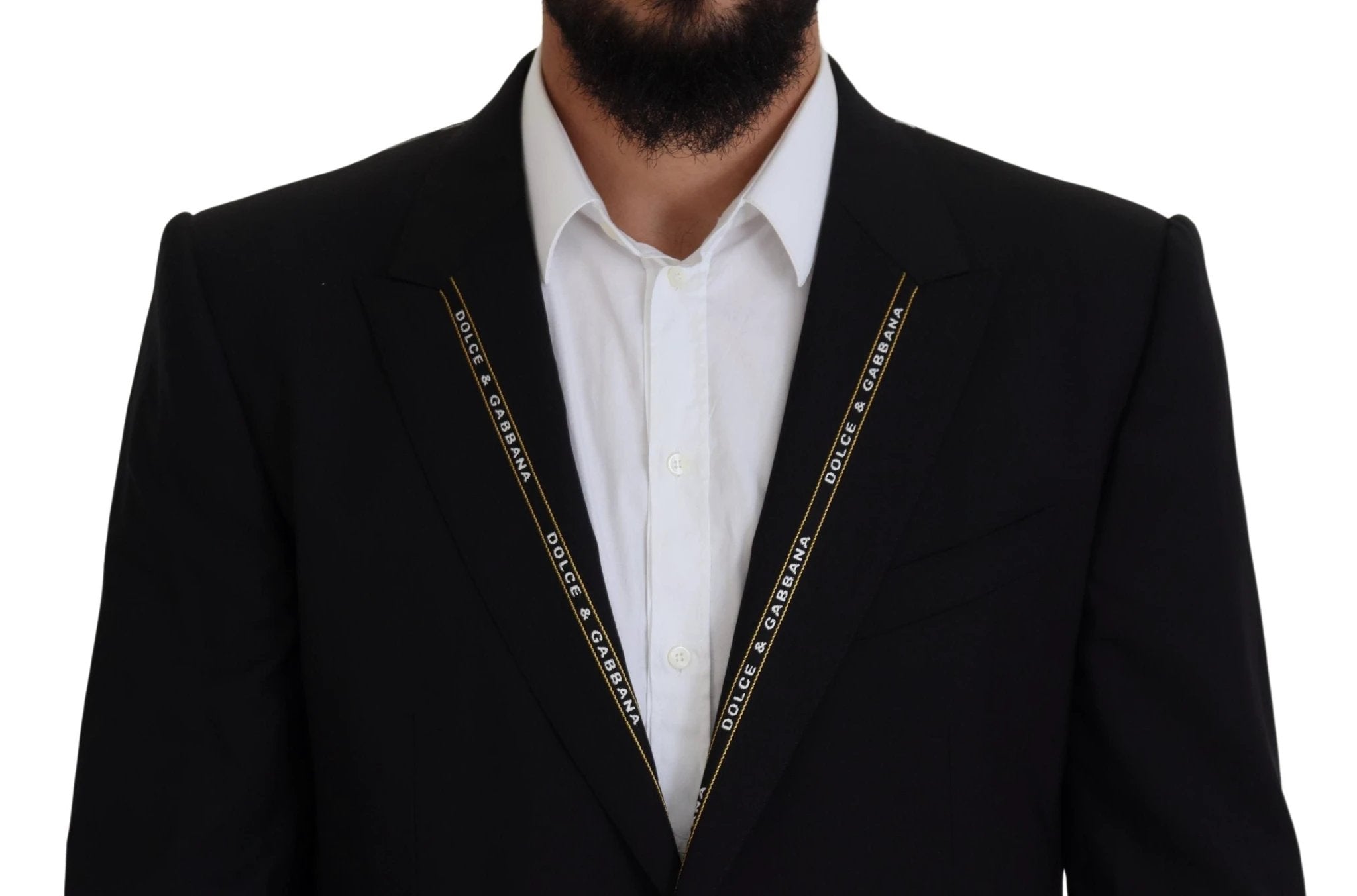 Dolce & Gabbana Black Wool Stretch Slim Fit Jacket Blazer by Dolce & Gabbana