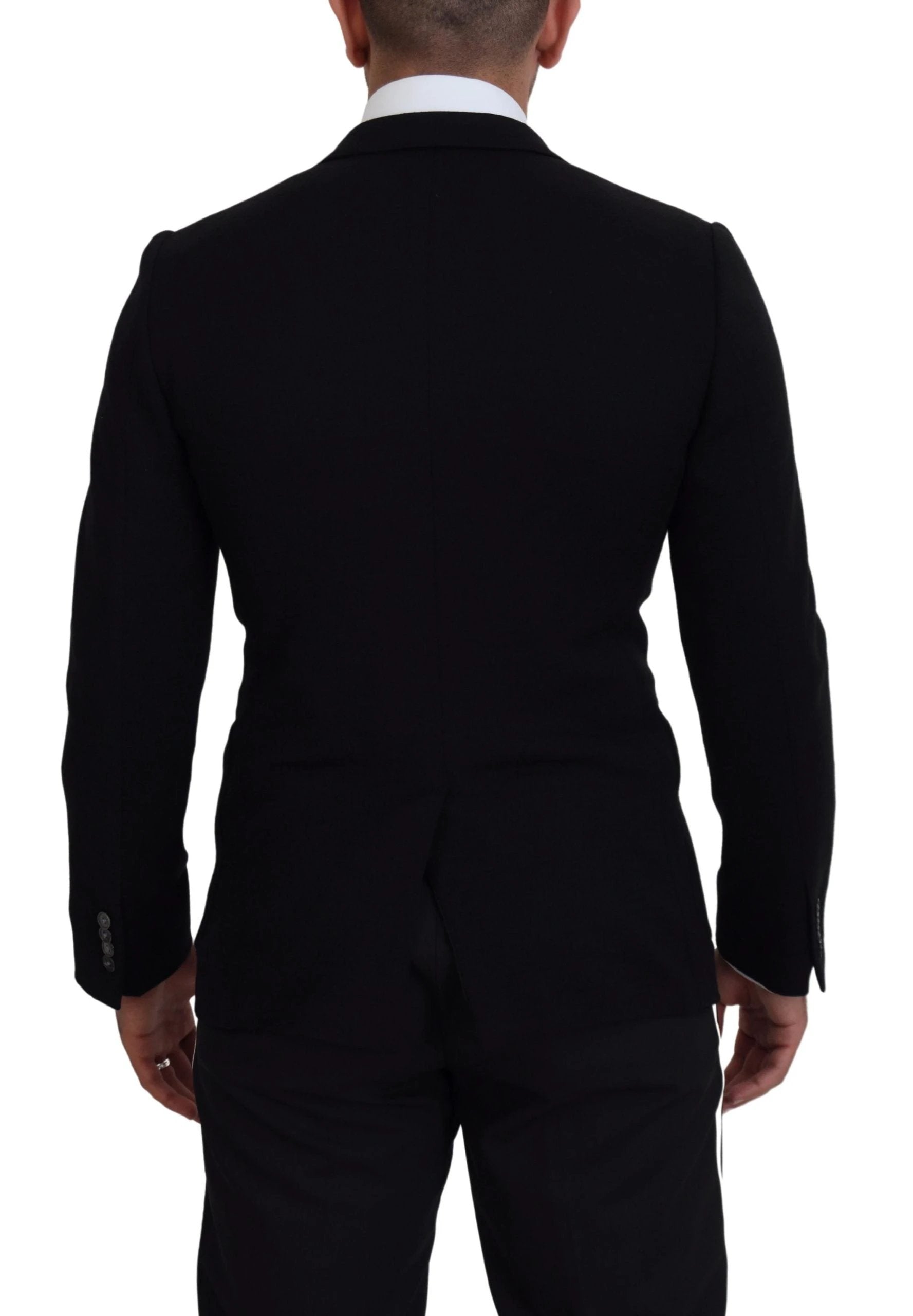 Dolce & Gabbana Black Wool Crown Slim Fit Jacket Blazer by Dolce & Gabbana